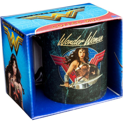 Ikon Collectables Wonder Woman (2017) Sword Drawn Black Coffee Mug