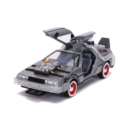 Jada Toys Back to the Future Part III Time Machine Raw Metal 1:24 Scale Hollywood Ride