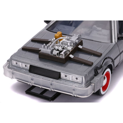 Jada Toys Back to the Future Part III Time Machine Raw Metal 1:24 Scale Hollywood Ride