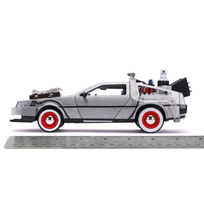 Jada Toys Back to the Future Part III Time Machine Raw Metal 1:24 Scale Hollywood Ride
