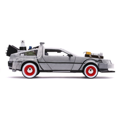 Jada Toys Back to the Future Part III Time Machine Raw Metal 1:24 Scale Hollywood Ride
