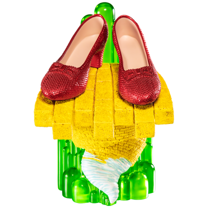Ikon Collectables Wizard of Oz Scaled Ruby Slippers Statuette on light up Stand