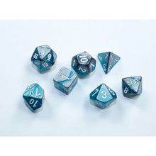 Chessex 20656 Gemini Mini Steel-Teal/White 7-Die Set