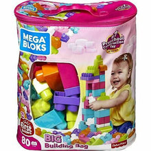 Mega Blocks Core Mb Big Building Bag 80 Blocks Pink Open Stock Toy