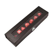 Ultra Pro: UP18395 D&D Heavy Metal Set 7 RPG Red and White Deluxe Dice Set Dungeons & Dragons