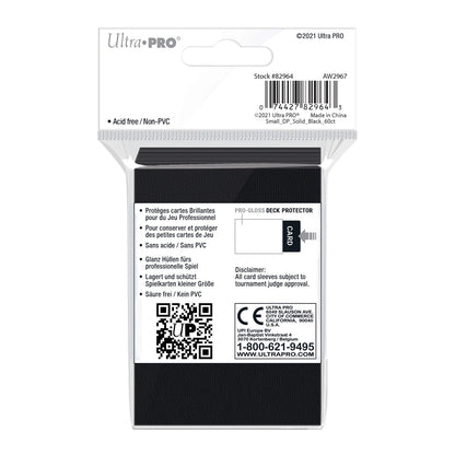 Ultra Pro: UP82964 PRO-Gloss 60ct Small Deck Protector sleeves: Black