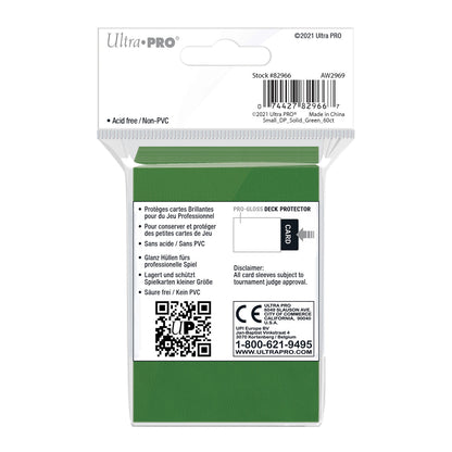 Ultra Pro: UP82966 PRO-Gloss 60ct Small Deck Protector sleeves: Green
