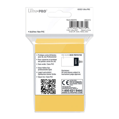 Ultra Pro: UP82970 PRO-Gloss 60ct Small Deck Protector sleeves: Yellow