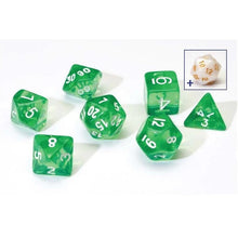 Sirius Dice Translucent Green Resin Dice Set 7