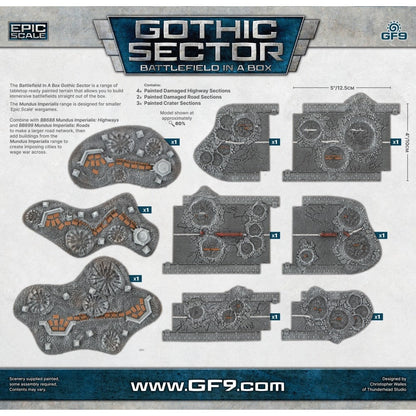 Battlefield in a Box: Gothic Sector Mundus Imperialis: Damaged Roads Highways & Craters