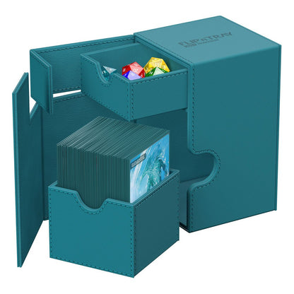 Ultimate Guard: Deck Box XenoSkin Monocolor Flip'n'Tray 100+ Petrol Cards
