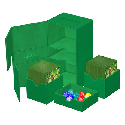 Ultimate Guard: Deck Box XenoSkin Monocolor Twin Flip'n'Tray 200+ Green Cards