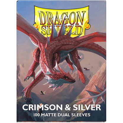 Dragon Shield: Sleeves Matte Dual Crimson & Silver