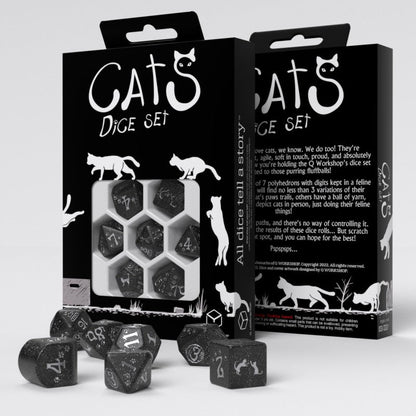 Q Workshop Cats Dice Set Waffle Dice Set 7