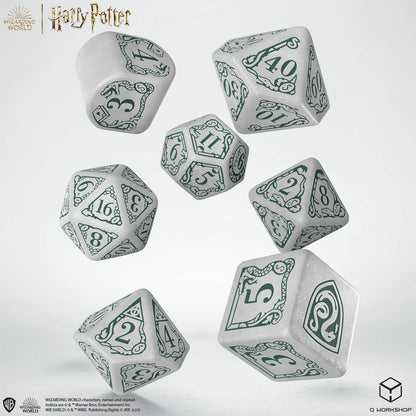 Q Workshop Harry Potter Modern Dice Set Slytherin White Dice Set 7