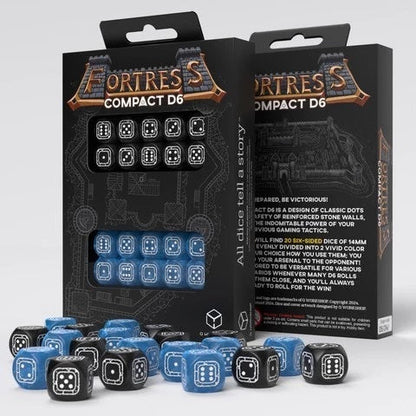 Q Workshop Fortress Compact Black & Blue D6 Set