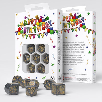 Q Workshop Happy Birthday Confetti Dice Set 7