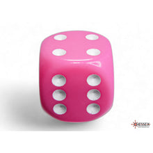 Chessex 25644 Opaque Pink/white 16mm d6 Dice Block 12 dice