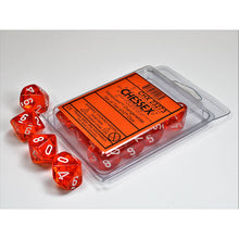 Chessex 23273 Translucent Orange/white Set of Ten d10s