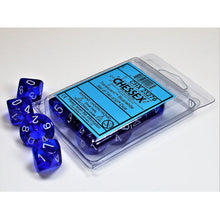Chessex 23276 Translucent Blue/white Set of Ten d10s