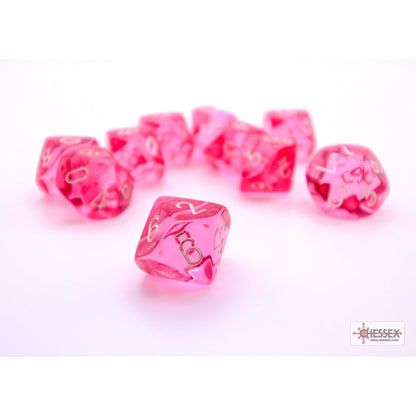Chessex 23284 Translucent Pink/white Ten d10 Set