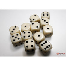 Chessex 25600 Opaque Ivory/black 16mm d6 Dice Block 12 dice