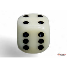 Chessex 25600 Opaque Ivory/black 16mm d6 Dice Block 12 dice