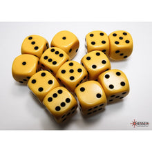Chessex 25602 Opaque Yellow/black 16mm d6 Dice Block 12 dice
