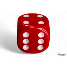 Chessex 25604 Opaque Red/white 16mm d6 Dice Block 12 dice