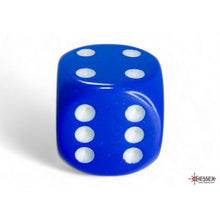 Chessex 25606 Opaque Blue/white 16mm d6 Dice Block 12 dice
