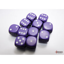 Chessex 25607 Opaque Purple/white 16mm d6 Dice Block 12 dice