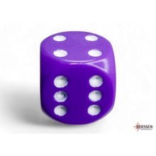 Chessex 25607 Opaque Purple/white 16mm d6 Dice Block 12 dice