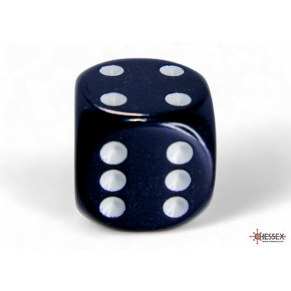 Chessex 25608 Opaque Black/white 16mm d6 Dice Block 12 dice