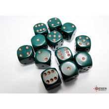 Chessex 25615 Opaque Dusty Green/copper 16mm d6 Dice Block 12 dice