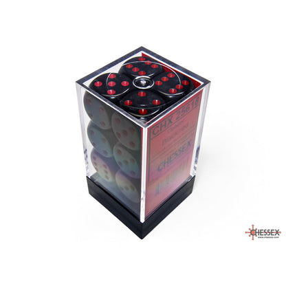 Chessex 25618 Opaque Black/red 16mm d6 Dice Block 12 dice