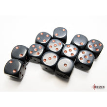 Chessex 25620 Opaque Dark Grey/copper 16mm d6 Dice Block 12 dice