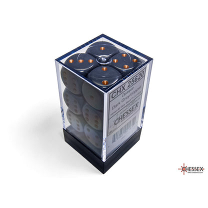Chessex 25620 Opaque Dark Grey/copper 16mm d6 Dice Block 12 dice