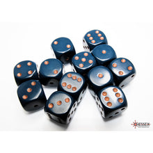 Chessex 25626 Opaque Dusty Blue/copper 16mm d6 Dice Block 12 dice
