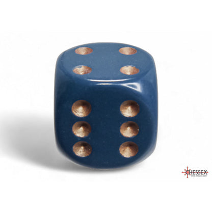 Chessex 25626 Opaque Dusty Blue/copper 16mm d6 Dice Block 12 dice