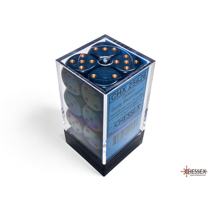 Chessex 25626 Opaque Dusty Blue/copper 16mm d6 Dice Block 12 dice