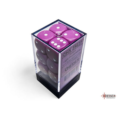 Chessex 25627 Opaque Light Purple/white 16mm d6 Dice Block 12 dice