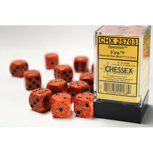 Chessex 25703 Speckled Fire 16mm d6 Dice Block 12 dice