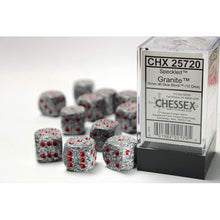 Chessex 25720 Speckled Granite 16mm d6 Dice Block 12 dice