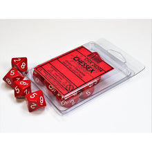 Chessex 26204 Opaque Red/White Set of Ten d10s