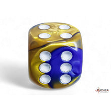 Chessex 26622 Gemini Blue-Gold/white 16mm d6 Dice Block 12 dice
