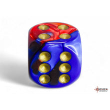 Chessex 26629 Gemini Blue-Red/gold 16mm d6 Dice Block 12 dice