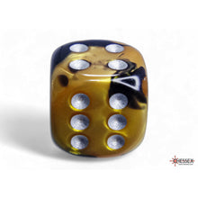 Chessex 26651 Gemini Black-Gold/silver 16mm d6 Dice Block 12 dice