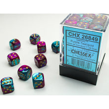 Chessex 26849 Gemini Purple-Teal/gold 12mm d6 Dice Block 36 dice