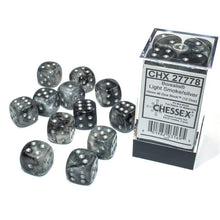 Chessex 27778 Borealis Light Smoke/silver Luminary 16mm d6 Dice Block 12 dice