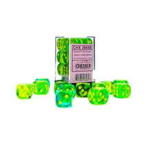 Chessex 26666 Gemini 16mm d6 Translucent Green-Teal/Yellow Block 12